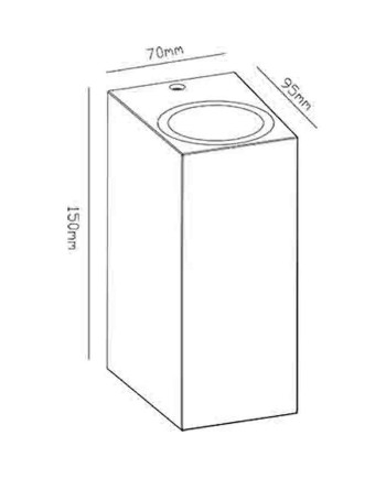 KANDANCHU * APLIQUE EXTERIOR CUAD. 2L*GU10 NEGRO
